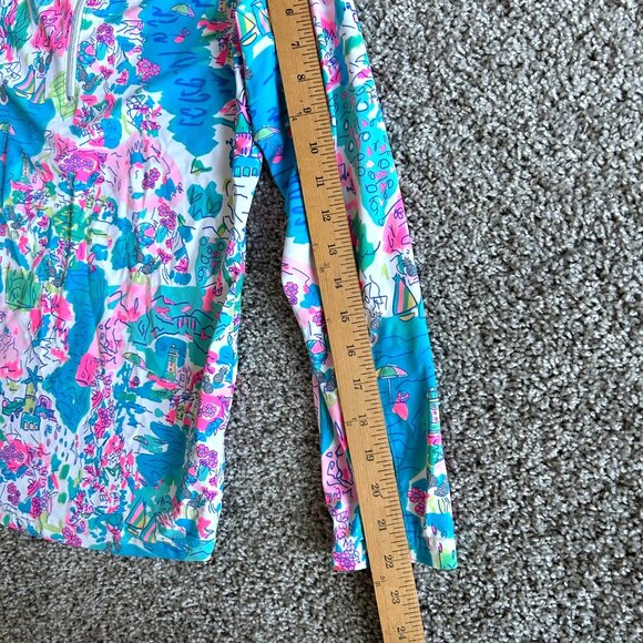 Lulu B Womens Sz XS Quarter-Zip Pullover Multicolor Print Long Sleeve Top - Picture 7 of 9